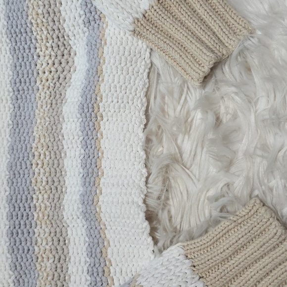 Free People Devon Cropped Striped Sweater- Small - Picture 7 of 9